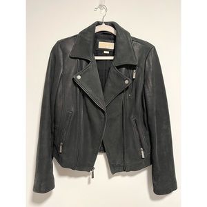 Michael Kors Leather Motorcycle Jacket - Size Medium